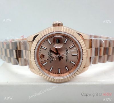 Rose Gold Rolex Presidential Replica Watch 28mm Women